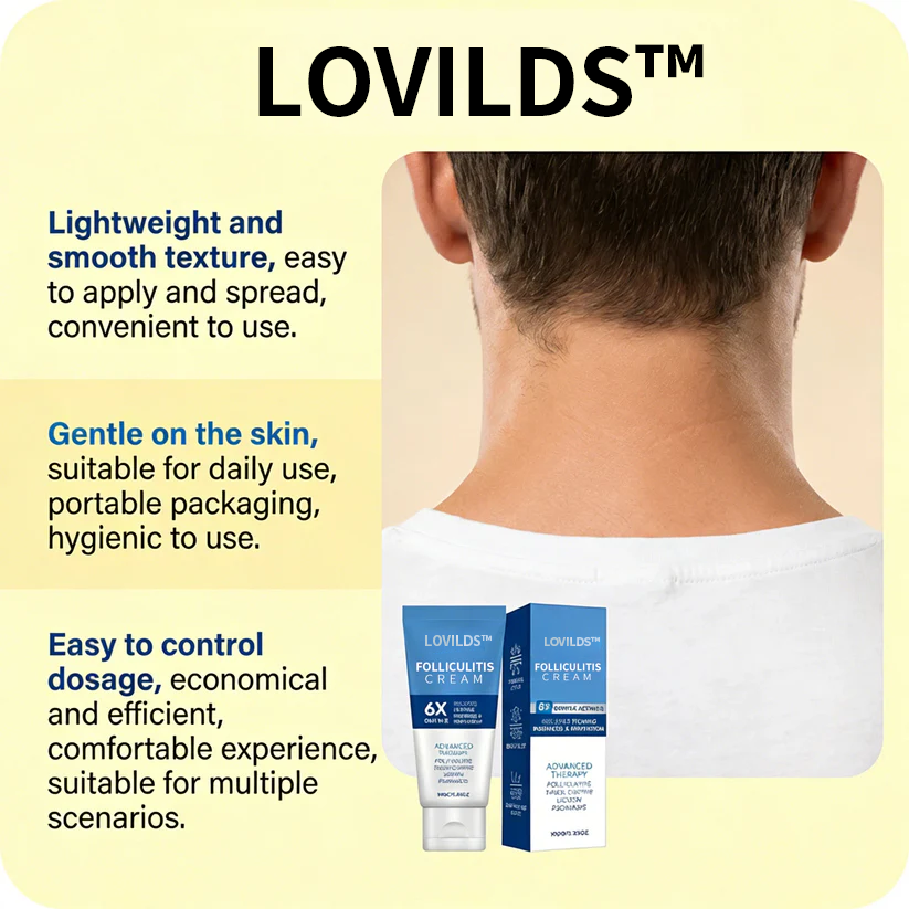 LOVILDS Folliculitis Cream, 6X Faster Itching Relief, Soothe Redness & Irritation, Advanced Skin Repair Treatment, Dermatologist Approved
