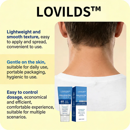 LOVILDS Folliculitis Cream, 6X Faster Itching Relief, Soothe Redness & Irritation, Advanced Skin Repair Treatment, Dermatologist Approved