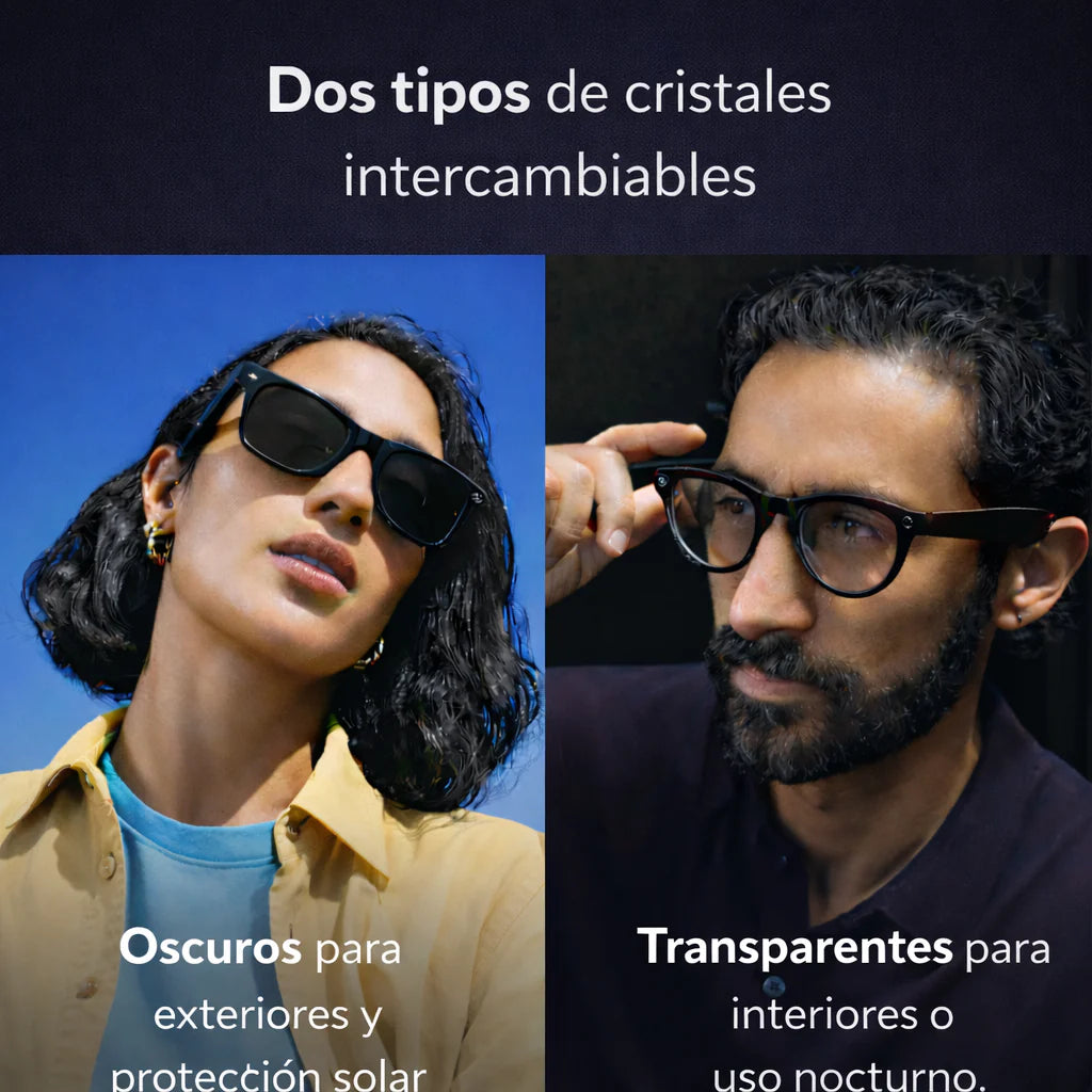Glassycam™ Gafas inteligentes con IA y cámara HD