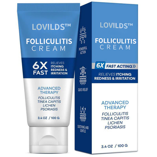LOVILDS Folliculitis Cream, 6X Faster Itching Relief, Soothe Redness & Irritation, Advanced Skin Repair Treatment, Dermatologist Approved