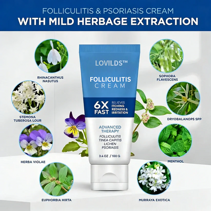LOVILDS Folliculitis Cream, 6X Faster Itching Relief, Soothe Redness & Irritation, Advanced Skin Repair Treatment, Dermatologist Approved