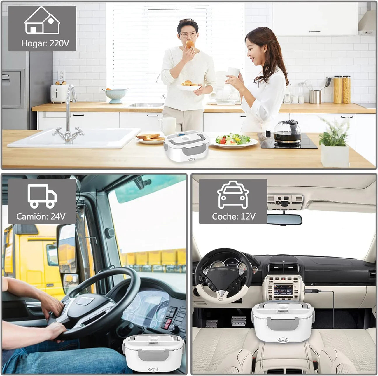 CALENTAFOOD™ – Fiambrera y Calentador de comida Casa, trabajo y coche, comidas siempre calientes, ¡estés donde estés!