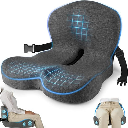Almohadilla Ergonómica 2 en 1 para Asiento y Respaldo – Confort y Soporte Total