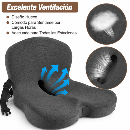 Almohadilla Ergonómica 2 en 1 para Asiento y Respaldo – Confort y Soporte Total