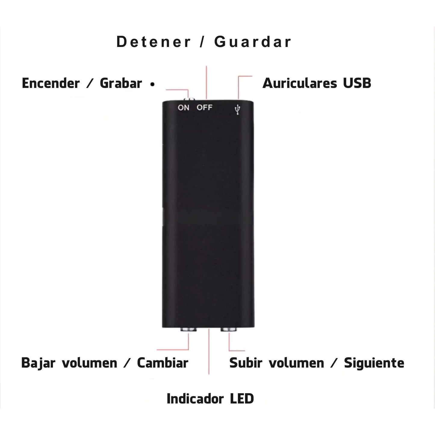 Mini Grabadora de voz AI Pro : Más de 24 horas de grabación de audio