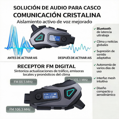 Clickrs™ K10 - Auriculares Bluetooth para casco