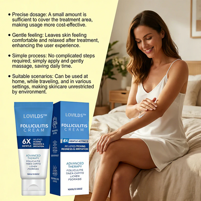 LOVILDS Folliculitis Cream, 6X Faster Itching Relief, Soothe Redness & Irritation, Advanced Skin Repair Treatment, Dermatologist Approved